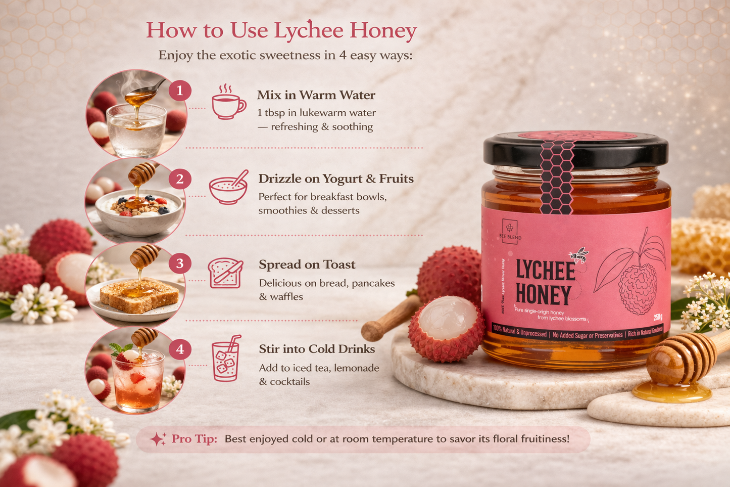 Lychee Blossom Raw Honey | Exotic Asian Honey