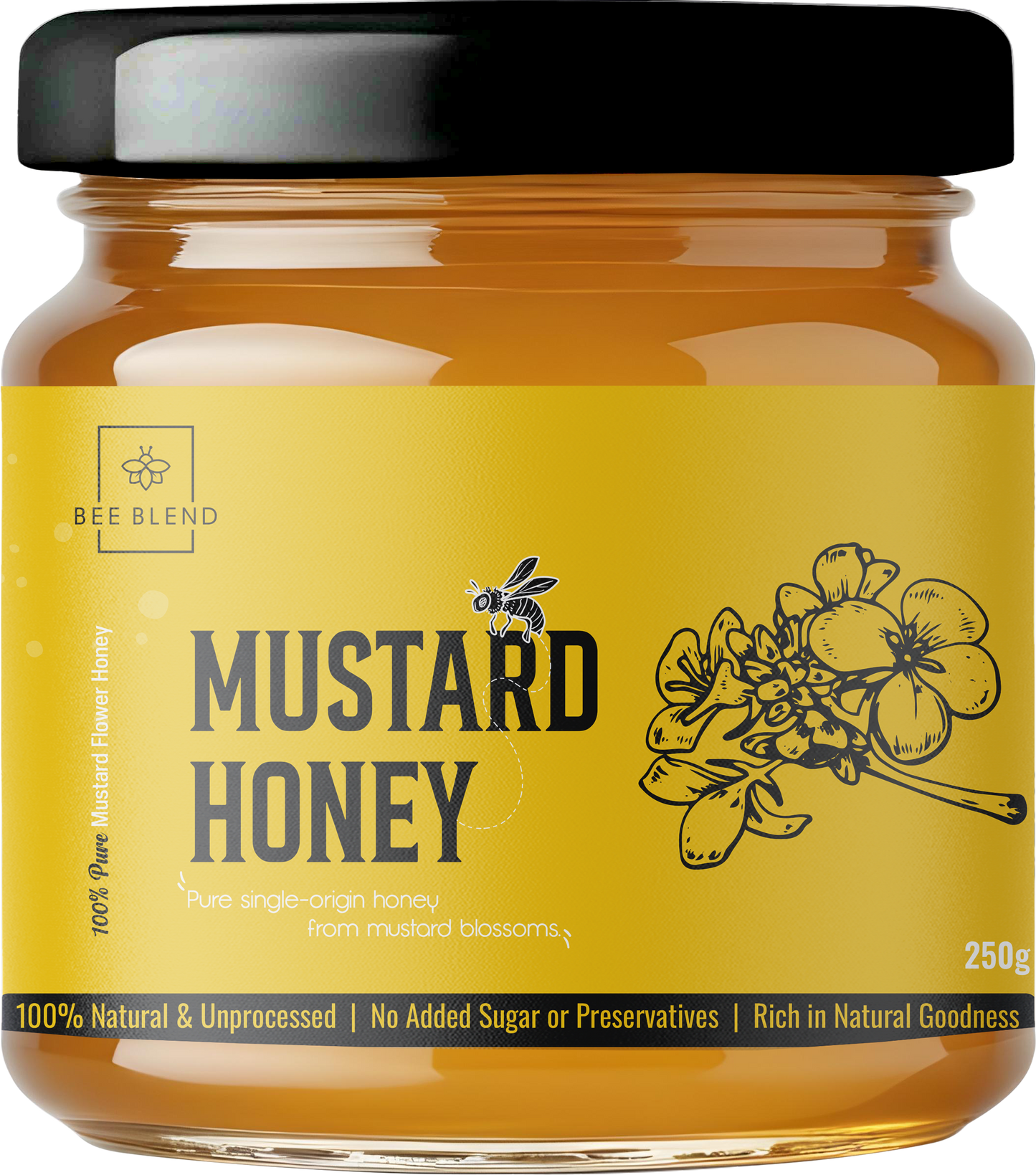 Yellow Mustard Flower Honey | Bold & Bright